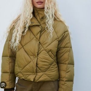 Zara cropped puffer Bomber Jacket